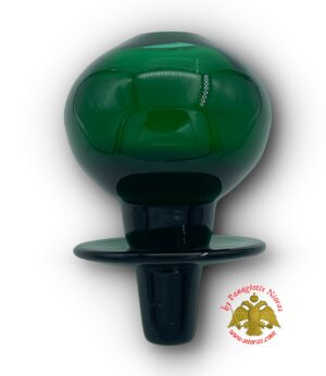 Louserna Orthodox Glass Votive Cup with Clear Standing Poll Green 7x13cm