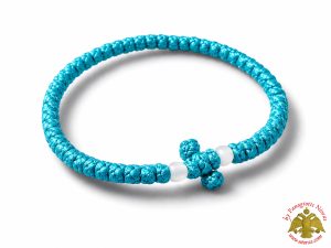 Orthodox Prayer Rope Waxed Turquoise With Cross