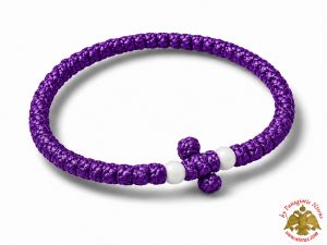 Prayer Rope waxed thread Purple with a cross