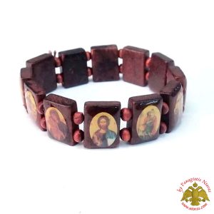 Saints Orthodox Icon Wooden Brachelet Square Shaped