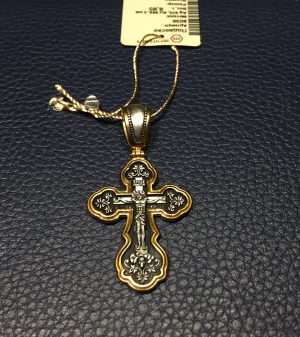 Σταυρουδάκι Ασημένιο 925 Λαιμού Ρώσσικο Σχέδιο 8036