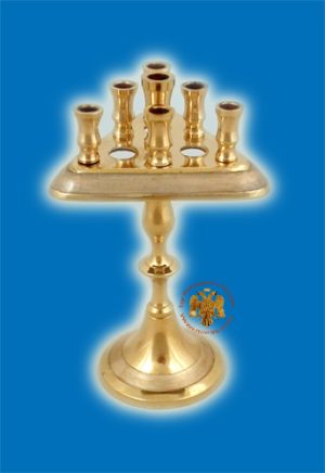 Minature Candle Stand Triangle White 17cm