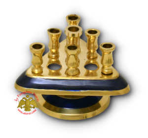 Mινιατούρα Κηροπήγιο Τριγωνικό Μπλε