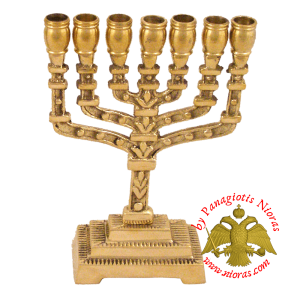 Metal Traditional Candle Stand 7-Candles Bronze 17cm