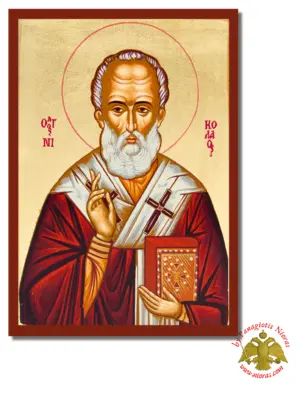 Άγιος Νικόλαος Ξύλινη Βυζαντινή Εικόνα σε Καμβά