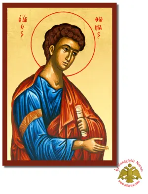 Saint Thomas Byzantine Wooden Icon on Canvas