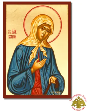 Saint Xenia Byzantine Wooden icon on canvas