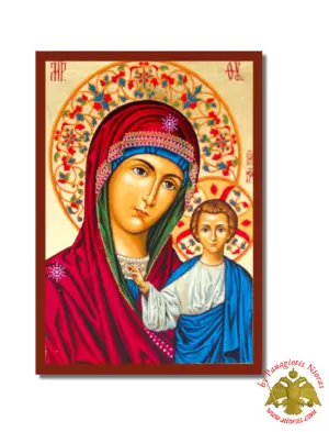 Παναγία Καζάν Βυζαντινή Ξυλινη Εικονα