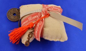 Lucky Charm Pillow Red Wish Ribbon