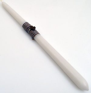 Πασχαλινή Λαμπάδα με Ξύλινο Σταυρουδάκι 40εκ.