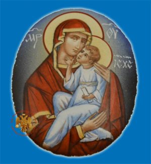 Enamel Oval Theotokos 3