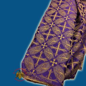 Orthodox Clerics Vestment Purple Fabric With Golden Cross Details B' No.6616