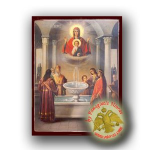 Theotokos Life-giving Spring - Neoclassical Wooden Icon