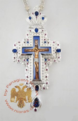 Σταυρός Δεσποτικός Σχέδιο 185c Επάργυρος Με Πέτρες Zirgon