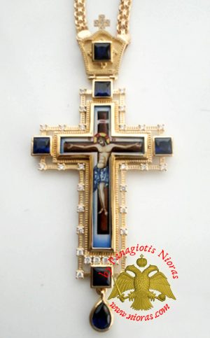 Σταυρός Δεσποτικός Σχέδιο 358a Επίχρυσος Mε Πέτρες Zirgon
