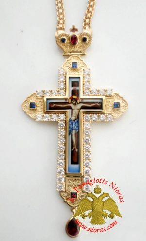 Σταυρός Δεσποτικός Σχέδιο 325 Επίχρυσος Mε Πέτρες Zirgon