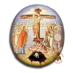 Ρώσσικη Σμάλτινη Εικόνα της Σταύρωσης του Χριστού