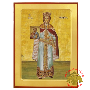 Αγ. Θεοδώρα αυτοκράτειρα του Βυζαντίου ξύλινη βυζαντινή εικόνα