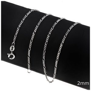 Silver 925 Neck Chain Figgaro 2mm - 60cm