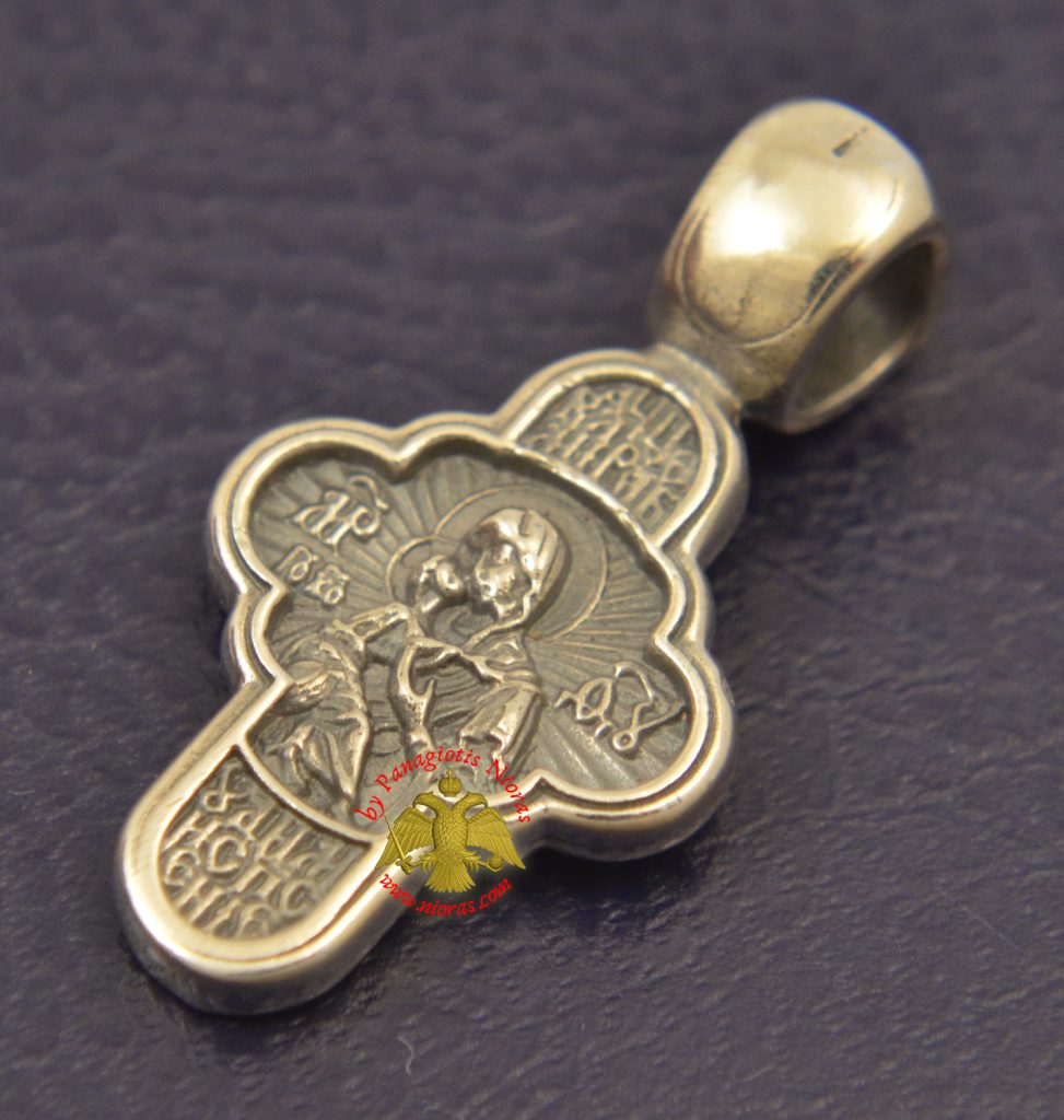 Byzantine Orthodox Cross Motif Christ Theotokos Double Sided Silver 925 byzantine-orthodox-cross-motif-christ-theotokos-double-sided-silver-925