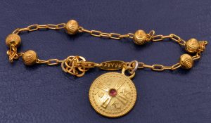 Neckwear Byzantine Pendant ICXC NIKA Cross With Stones Silver 925 Gold Plated with Chain