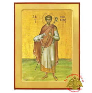Saint Themistocles Byzantine Wooden Icon