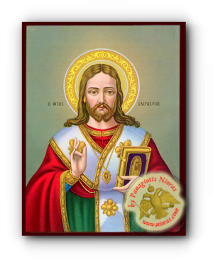 Άγιος Ελευθέριος Νεοκλασσικη Ξύλινη Εικόνα