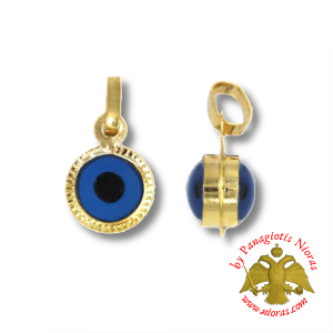 Gold Evil Eye Pendant 5mm K14