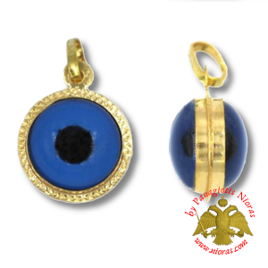 Gold Evil Eye Pendant 8mm K14