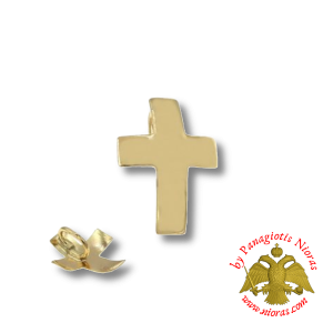 Μενταγιόν Χρυσός Σταυρός Καμπυλωτός 8x6mm K14