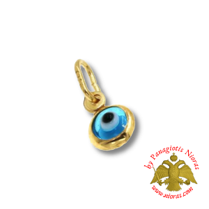 Gold Evil Eye Pendant 4mm K9 Gold