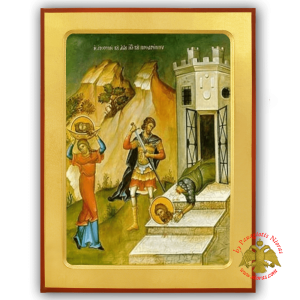 The Beheading of the Saint John the Baptist Byzantine Wooden Icon