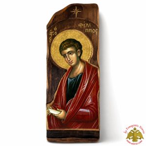 Παλαιωμένη Εικόνα Άγιος Φίλιππας σε Φυσικό Ξύλο