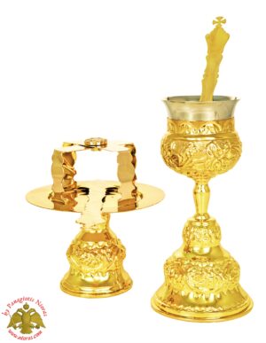 Communion Set Chalice Byzantine Style Gold Plated 150ml