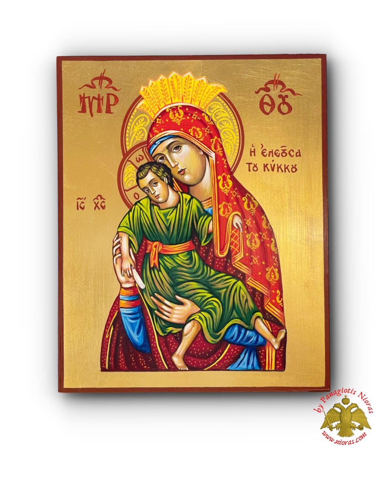 Hagiography Byzantine Hand Painted Icon Theotokos Panagia of Kykkos ...