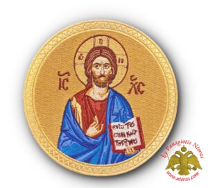 Orthodox Embroidery Golden Thread with Christ Blessing d:16cm