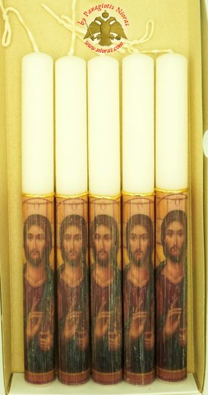 Pascha Candle with Jesus Christ Holy Icon 40cm