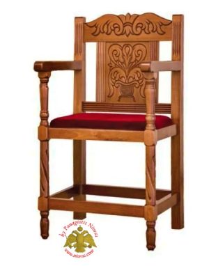 Orthodox Church Wood Carved Chair with Flower Decorated in the Back (price per seat)