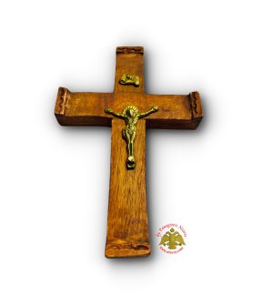 Orthodox Wooden Cross with Metal Jesus Christ Figure 10x15cm