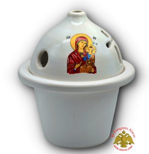 Ceramic Oil Candle Temple Dome Theomitor Design White 12x16cm