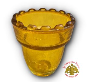Replacement Oil Candle Amber Glass Cup Design M3 set of 2 pcs