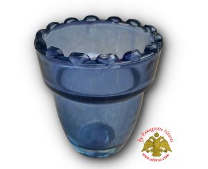 Replacement Oil Candle Blue Glass Cup Design M3 set of 2 pcs