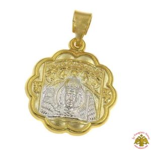 Μενταγιόν Ασημένιο 925 Στρογγυλό Ταξιάρχης Μανταμάδος 15mm ΔΙΧΡΩΜΟ