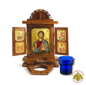 Εικονοστάσι με Γυάλινη Κανδηλόκουπα Λαδιού