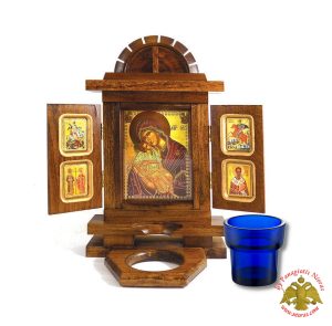 Εικονοστάσι με Γυάλινη Κανδηλόκουπα Λαδιού