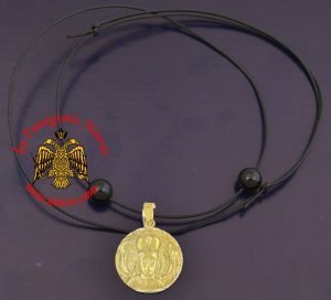 Ασημένιο 925 μεταγιόν κρεμαστό για το λαιμό με την εικόνα του Αρχάγγελου του Μανταμάδου με κορδώνι