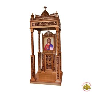 Hand carved Wooden Icon Standing Byzantine Eagle With Ciborium