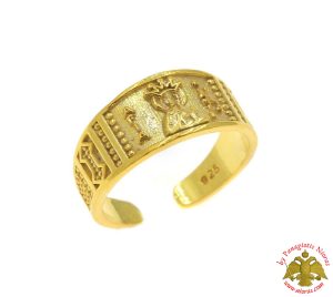 Δαχτυλίδι Ασημένιο 925 Αγία Αικατερίνη 9mm ΕΠΙΧΡΥΣΟ