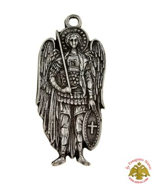 Μενταγιόν Χυτό Ταξιάρχης Μιχαήλ 43.5x19mm ΝΙΚΕΛ ΠΑΤΙΝΑ