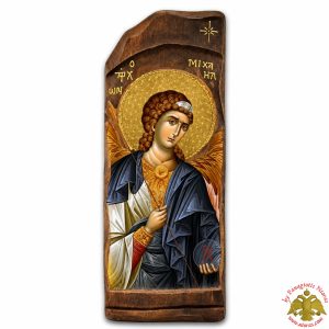 Παλαιωμένη Εικόνα του Αρχαγγέλου Μιχαήλ σε Φυσικό Ξύλο
